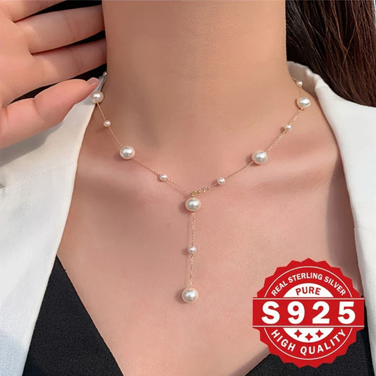 Elegant Hypoallergenic S925 Sterling Silvery Adjustable Necklace for Women